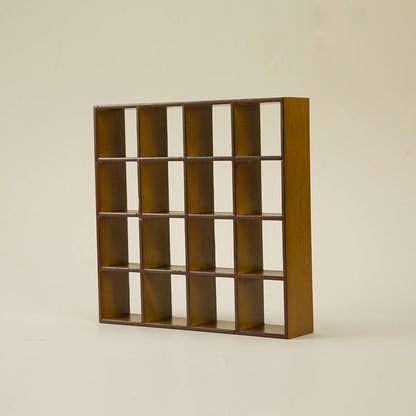 Dollhouse Miniature Display Cabinet 1:12 Scale 16-Compartment Modern Storage Shelf Organizer – Miniature Furniture Accessory for Dollhouse Room Decor Diorama Collectors Ages 14+ Multiple Colors