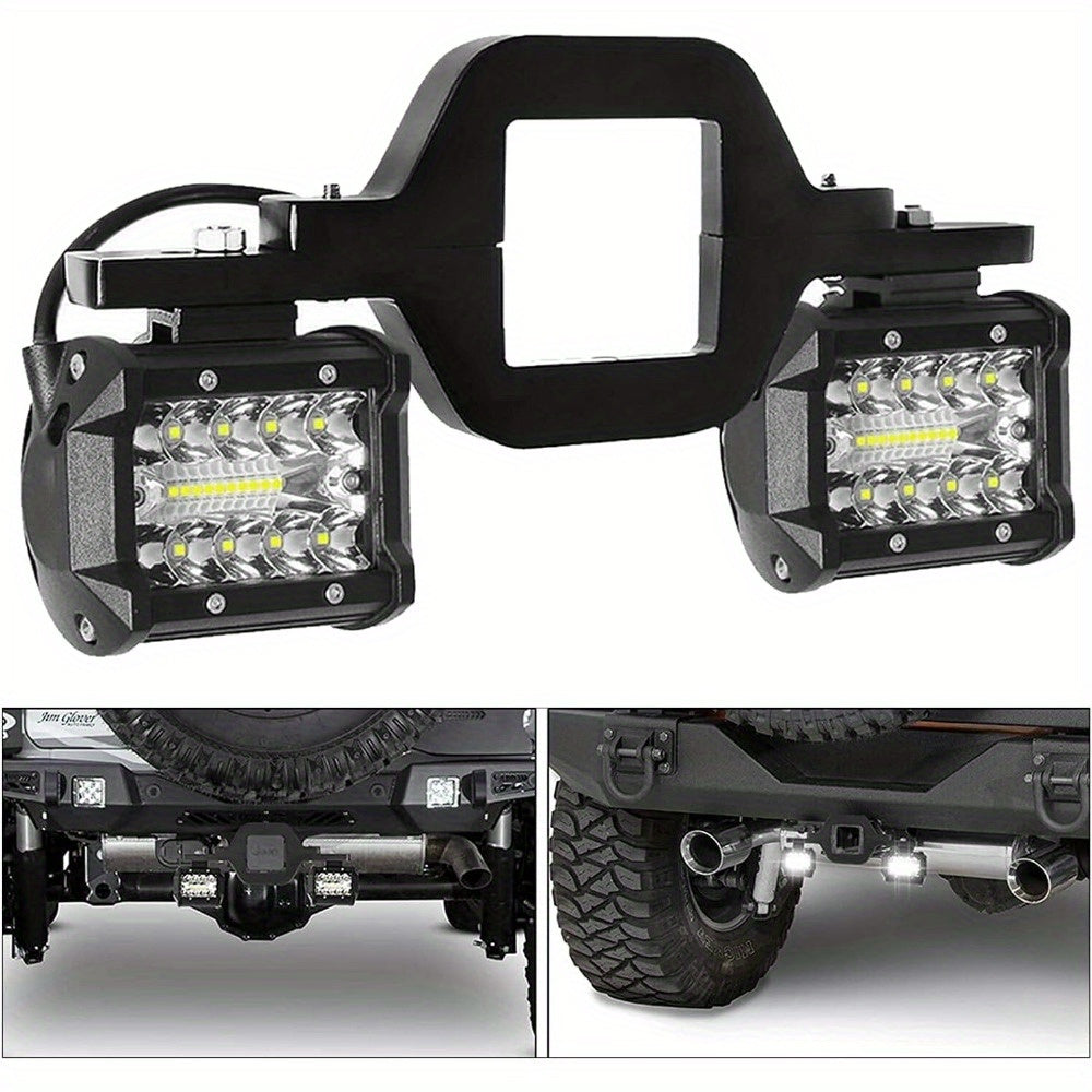 [LED Light For Trailer] Hitch LED Light With 4 - Inch Size, 2 - Inch Towing Hitch Mount Brackets For Trailer Dual LED Off - Road, Without Battery