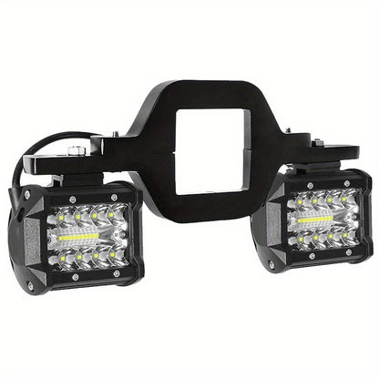 Hitch LED Light with 4 - Inch Size, 2 - Inch Towing Hitch Mount Brackets for Truck, Trailer, SUV, Pickup, Dual LED Off - Road, Without Battery