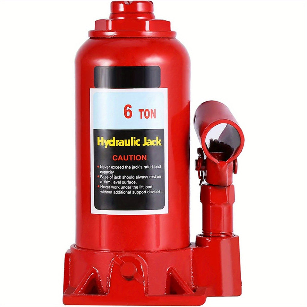 6T Heavy Duty Hydraulic Bottle Jack Lifting Car, Skid Resistance Top, Enlarged Base for Stability And Safety, Ideal for Automotive, Construction