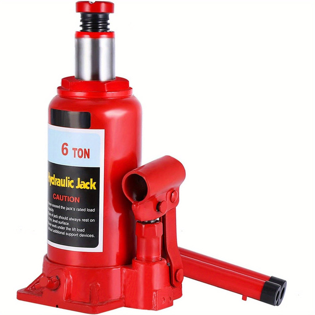 6T Heavy Duty Hydraulic Bottle Jack Lifting Car, Skid Resistance Top, Enlarged Base for Stability And Safety, Ideal for Automotive, Construction