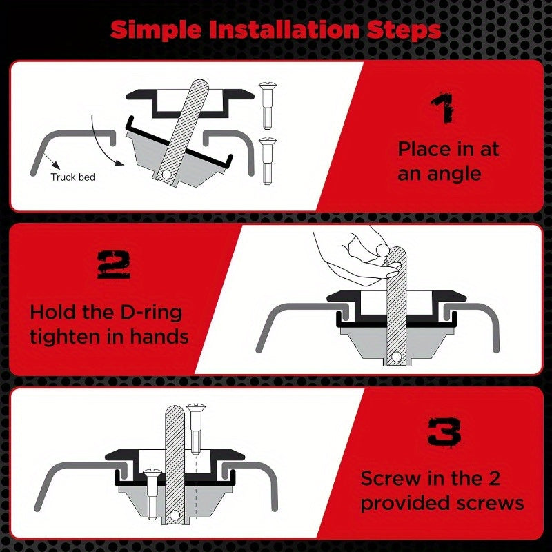 Retractable Truck Bed Tie Down Anchors for 15-23 F-150, 17-23 F-250, 17-23 F-350 Super Duty, 17-23 Raptor Trucks