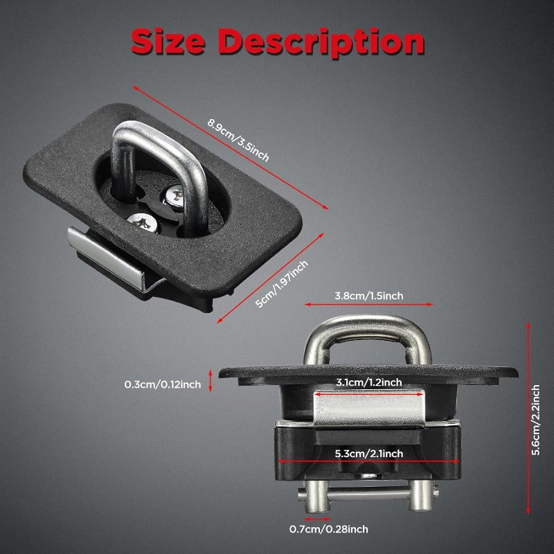 Retractable Truck Bed Tie Down Anchors for 15-23 F-150, 17-23 F-250, 17-23 F-350 Super Duty, 17-23 Raptor Trucks
