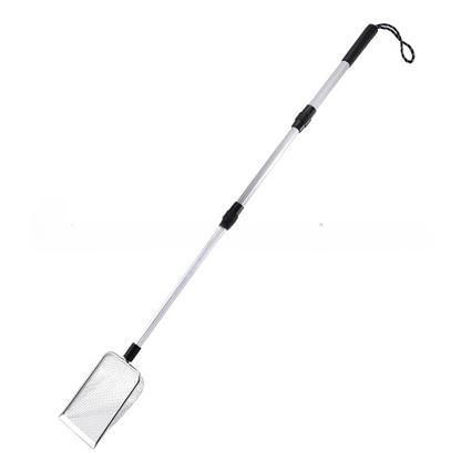 Stainless Steel Beach Sand Sifter with Retractable Telescopic Handle – Portable Sand Sieve for Treasure Hunting, Shell & Conch Collecting | Beach Tool for Kids & Adults, Doubles as Cat Litter Scoop