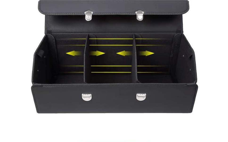 1pc Car Trunk Organizer with Lid, Collapsible Car Trunk Storage Organizer, Multi-Compartment Car Organizer for Auto, SUV, Truck, Minivan