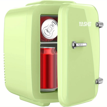 Mini Fridge 4 Liter 6 Cans - Thermoelectric Cooler and Warmer, 110V AC & 12V DC Portable Small Refrigerator for Bedroom, Office, Dorm, Car & Camping, Quiet 25dB Personal Mini Fridge 6 Colors