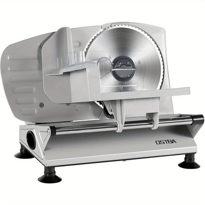 Electric Deli Food Slicer with Removable Stainless Steel Blades – Adjustable Thickness Meat Slicer for Home, Easy to Clean, Slices Cold Cuts, Cheese, Bread & Fruit