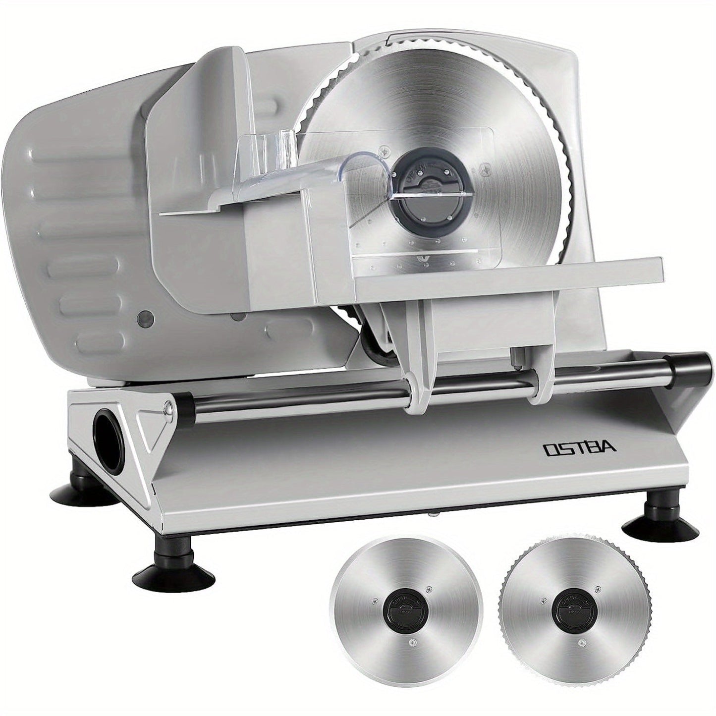 Electric Meat Slicer for Home Use – Deli Food Slicer with 2 Removable Stainless Steel Blades, Adjustable Thickness, Food Carriage for Meat, Cheese & Bread