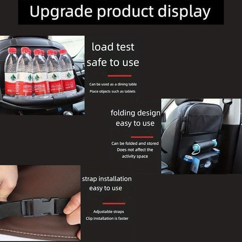 2pcs Premium Integrated Car Rear Seat Storage Box - The Ultimate Travel Companion, Equipped with A Foldable Table, Footrest, Tissue Box, Cup And Umbrella Holder, Laptop Base, And Car Dining Plate, Standard Version Sold Separately (Without Box)