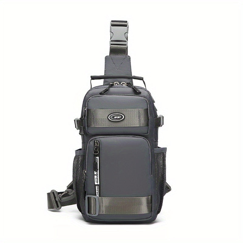 Crossbody Chest Bag Unisex Multipurpose Shoulder Sling Bag with Adjustable Strap Zipper Closure Versatile Carry Styles for Daily Use Travel Outdoor Black Grey