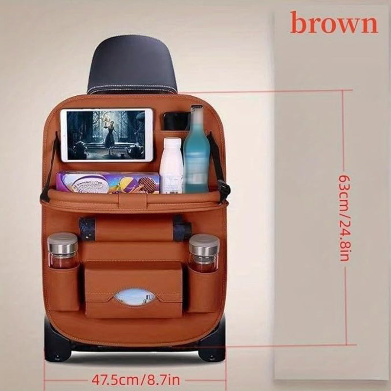 2pcs Car Ride with This All-In-One Rear Seat Storage Box - One Rear Seat Storage Box to Upgrade Your Car Ride - Including Foldable Table Holders, Foot Mats, Tissue Boxes, Cup Holders, Umbrella Holders, Laptop Desks, And Car Dining Plates