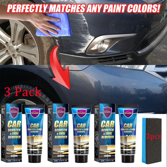 3 Pack Car Scratch and Swirl Remover Paste - Exterior Decoration Auto Care Paint Repair and Polishing Cream - Universal Color Match Formula for Easy Touch-Up and Restoration