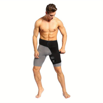 Groin Support Wrap & Thigh Compression Brace for Men & Women – Adjustable Hip Joint Stabilizer for Sciatica, Hamstring & Groin Injury Recovery, Gym & Sports Use