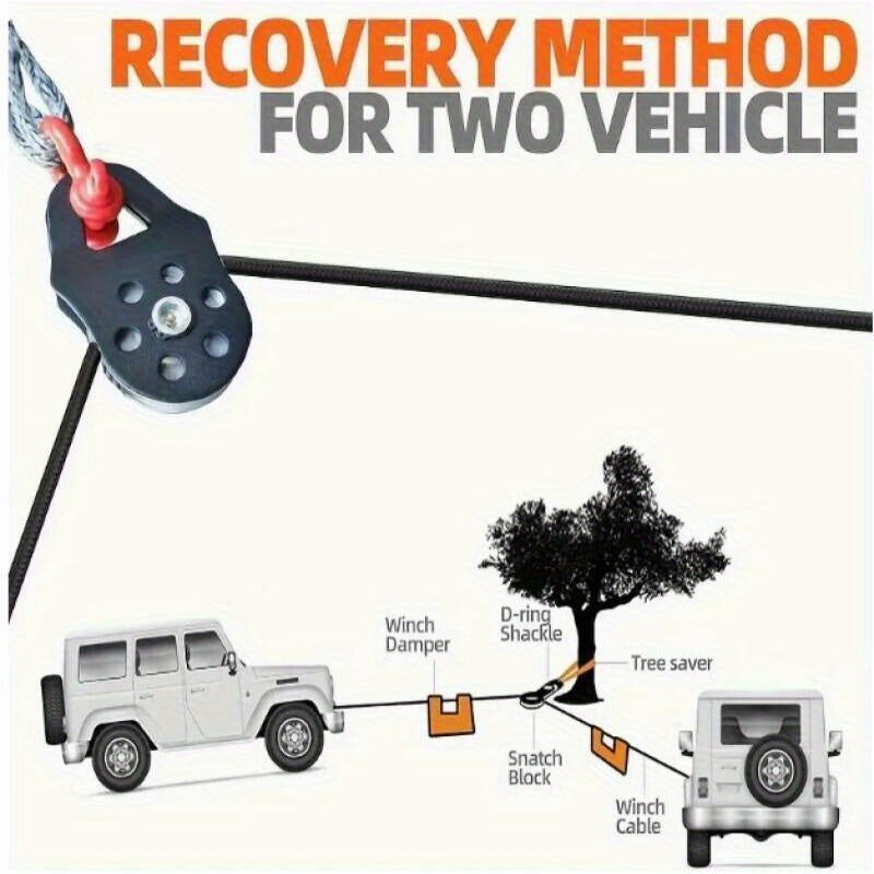 Trailer rescue heavy-duty 10-ton winch pulley off-road vehicle modified winch pulley set