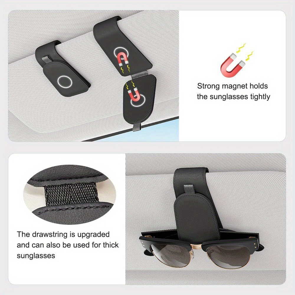 2pcs Sotfamily Sunglass Holder for Car Cloth Magnetic Glasses Clip for Car Visor Glasses Holder Clip for Car