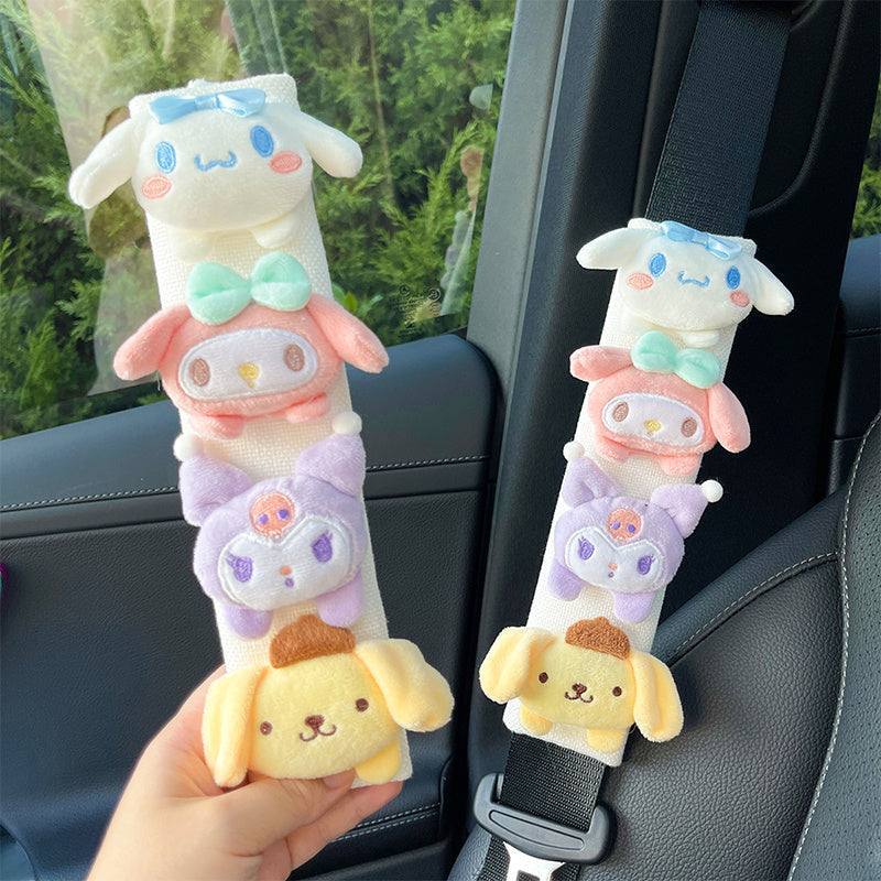 [Cute Hello Kitty] Sanrio Travel Additions | Car Safety Belt Shoulder Cover | Protective Case | Interior Decoration | Cartoon Cute Hello Kitty | Essential for Travel