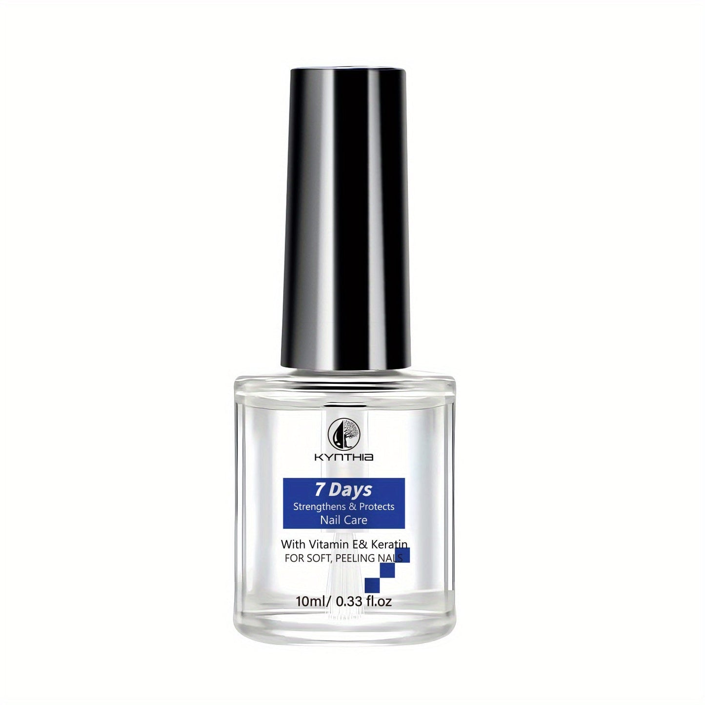 Nail Strengthener Oil Vitamin E Keratin 10ml 7-Day Anti-Breakage — Nail Care Serum with Hyaluronic Acid & Jojoba Oil for Soft Peeling Chipping Brittle Nails | Daily Brush-On Treatment for Women