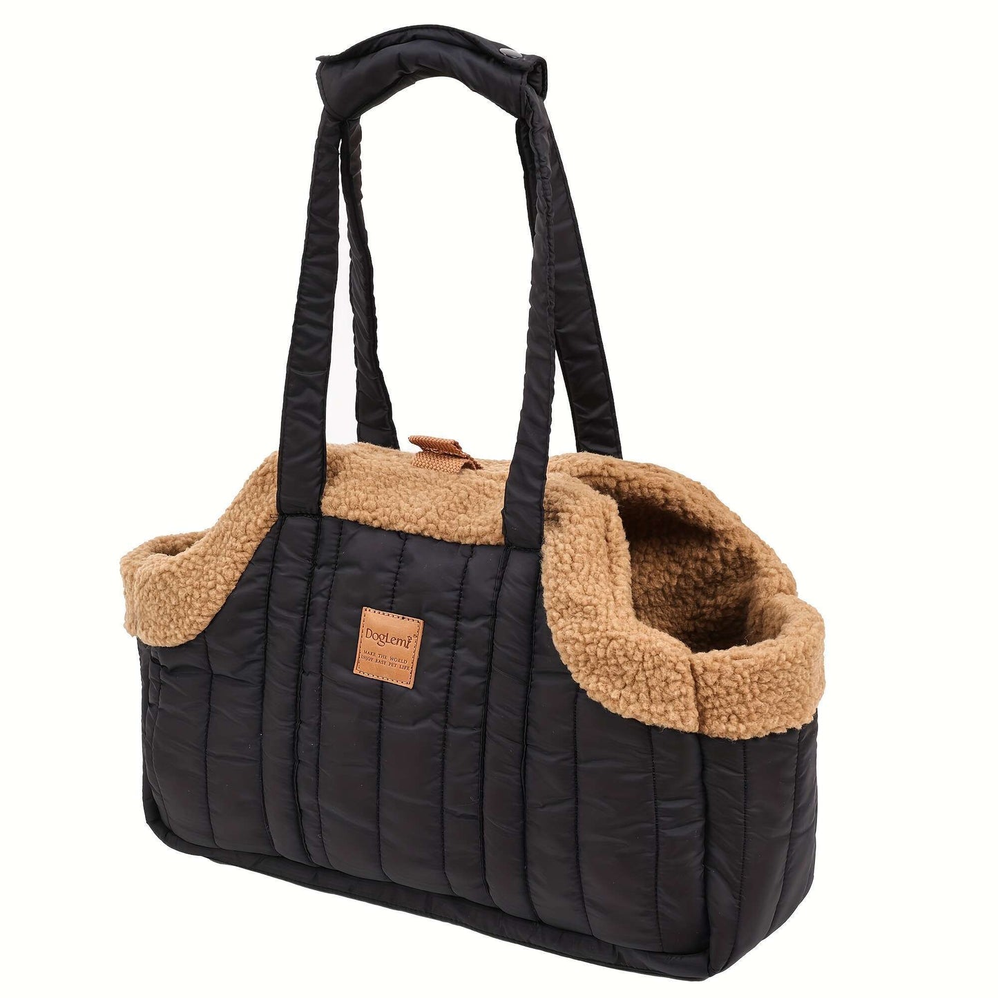 Pet Carrier Handbag Winter Warm Soft-Sided Small Dog Cat Carrier Bag with Snap Closure, Cozy Outdoor Tote Bag for Cold Weather, Portable Pet Purse for Small Pets - Dark Blue Grey Green Beige Black Pink