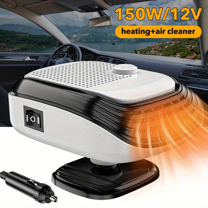 150W Portable Car Heater & Defogger - Fast-Heating with Adjustable Air Flow for SUVs, RVs & Travel Campers