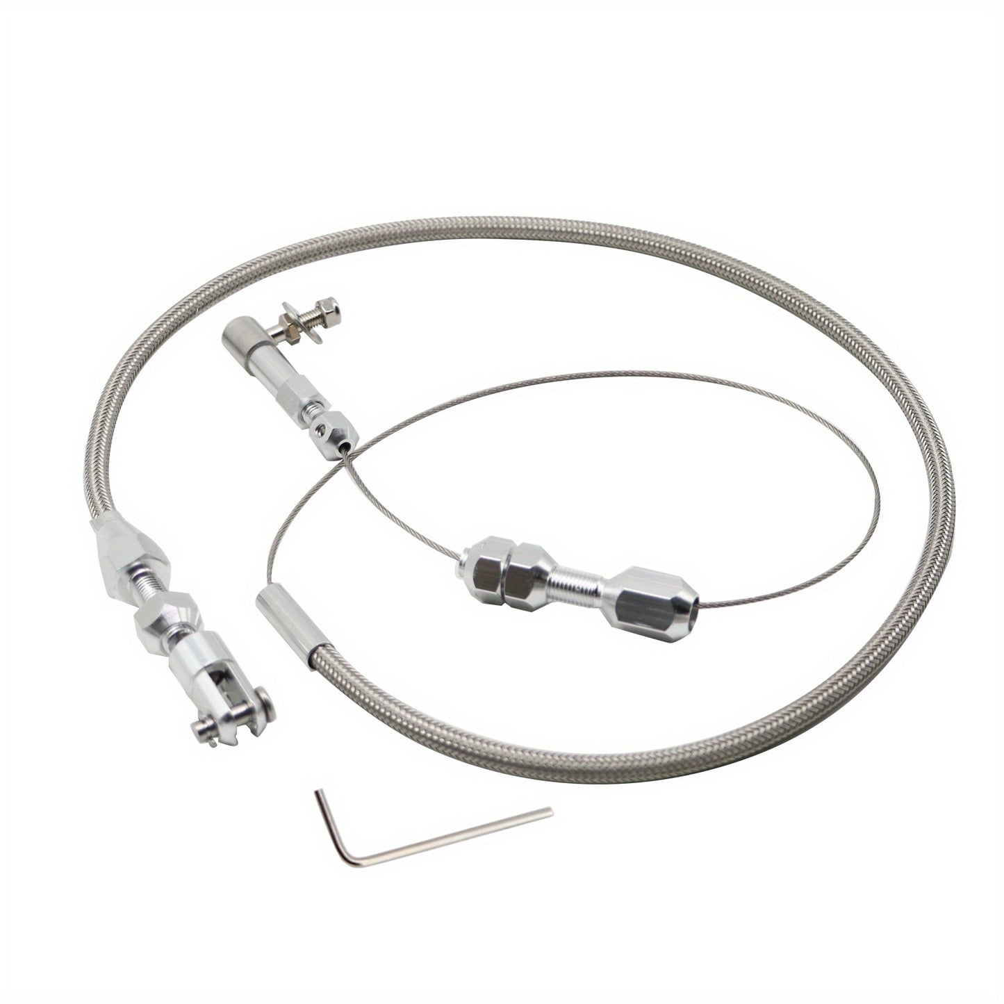 Throttle Cable Stainless Steel 24 Inch – Universal U-Cut-to-Fit Carburetor Throttle Cable for Ford Mustang 302 5.0L, GM & Most Carbureted Vehicles