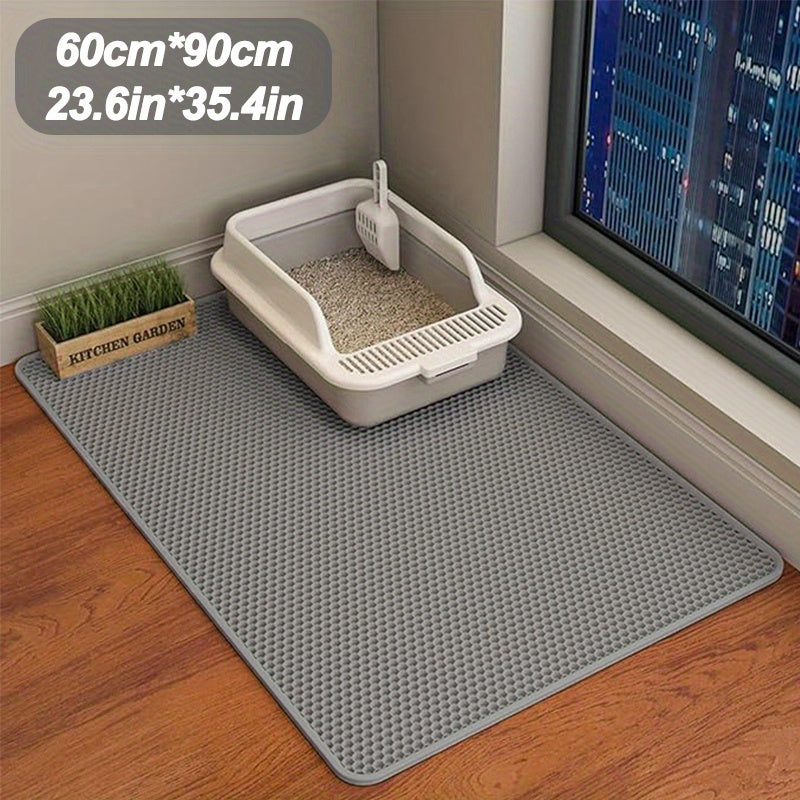 Cat Litter Trapping Mat – Double Layer Non-Slip Washable Litter Box Rug, Scatter Control for Cats, 3 Sizes & Colors Available
