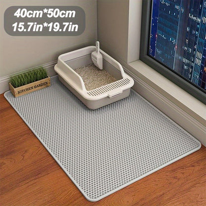 Cat Litter Trapping Mat – Double Layer Non-Slip Washable Litter Box Rug, Scatter Control for Cats, 3 Sizes & Colors Available