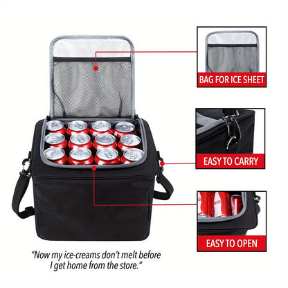 Car Trunk Organizer 5-in-1 Collapsible – 3 Compartments with Insulated Cooler Bag | Removable Dividers, Foldable Lid & 2 Tie-Down Straps | SUV Cargo Storage