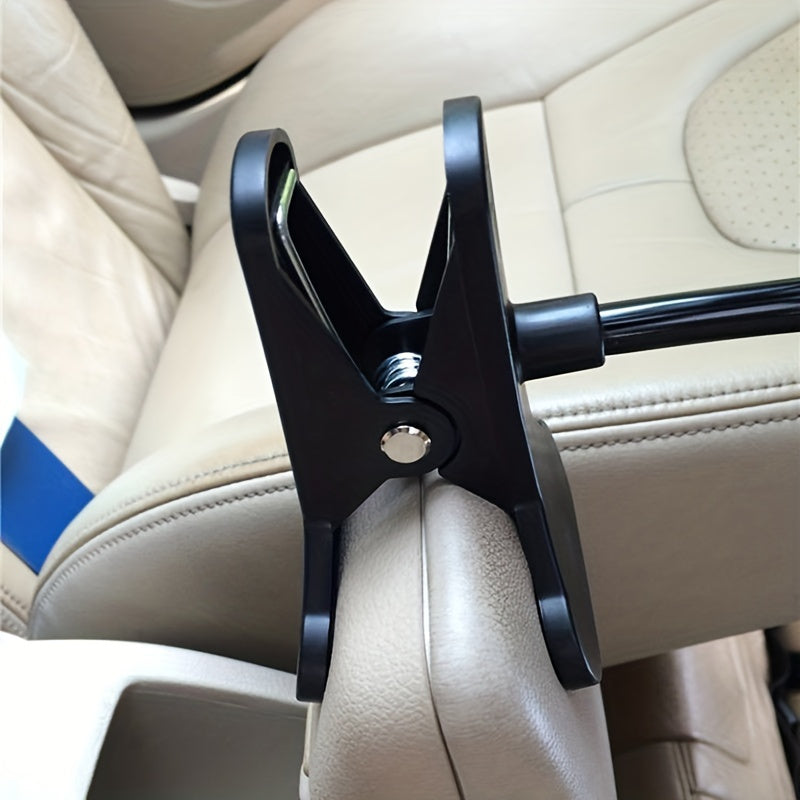 Car Seat Back Tray Table 360° Rotating - Foldable Food Drink Snack Organizer Tray for Car Interior, Non-Slip ABS Travel Tray for Road Trips