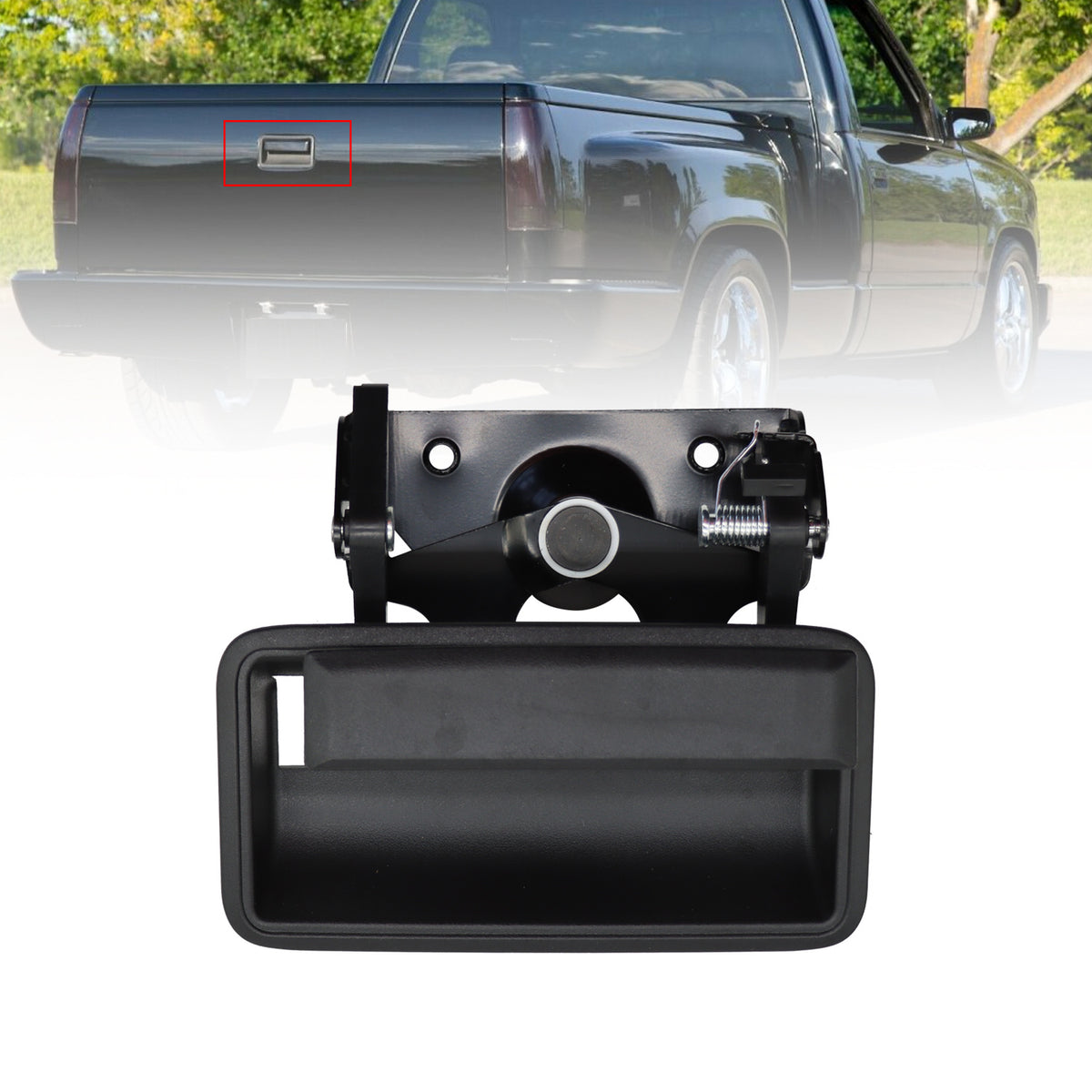 Rbetrere for For GMC C/K 1500 2500 3500 Pickup Truck Black Tailgate Handle & Bezel