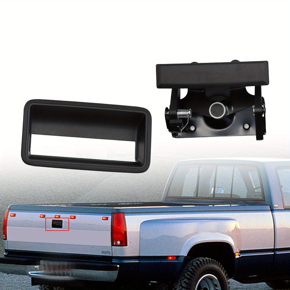Rbetrere for For GMC C/K 1500 2500 3500 Pickup Truck Black Tailgate Handle & Bezel