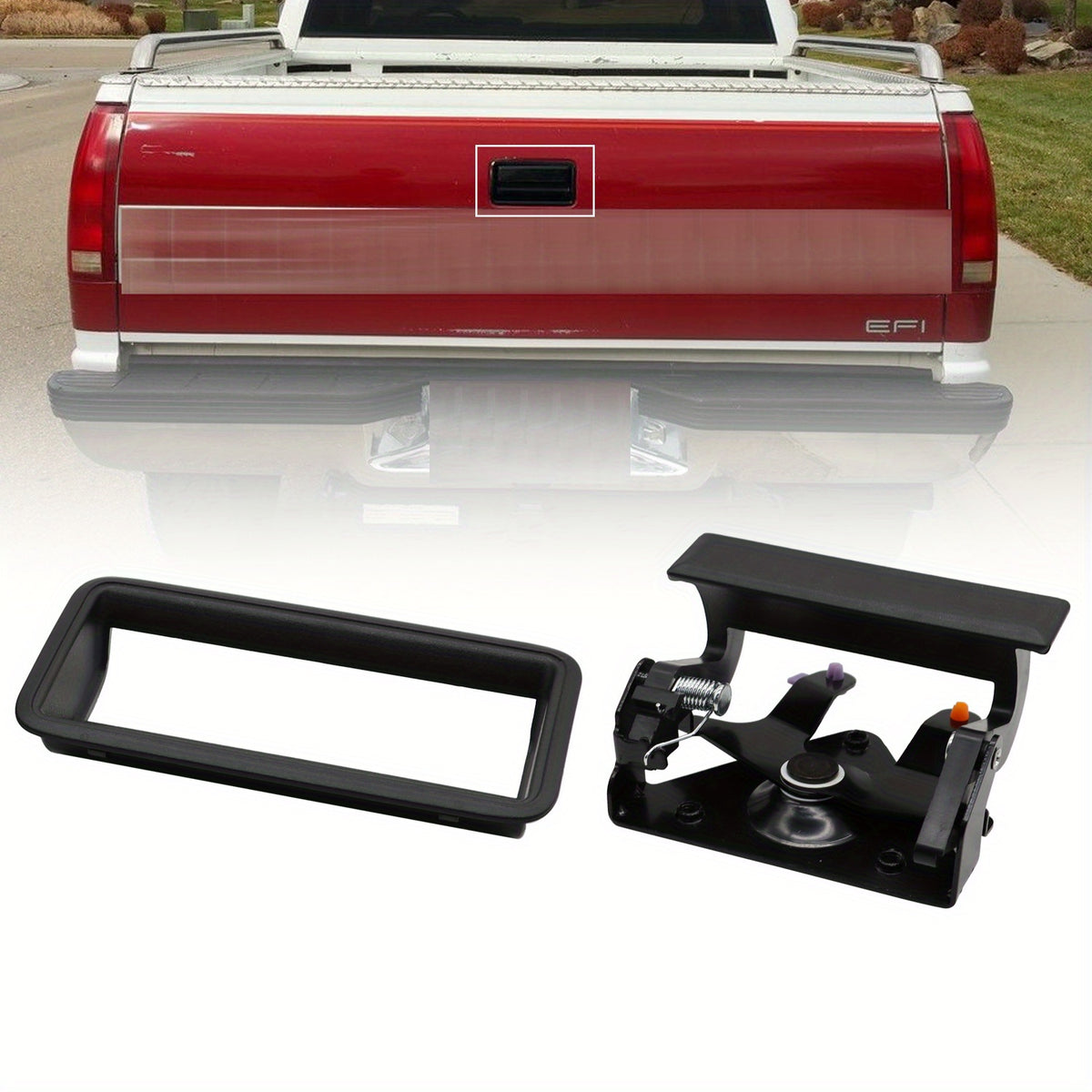 Rbetrere for For GMC C/K 1500 2500 3500 Pickup Truck Black Tailgate Handle & Bezel