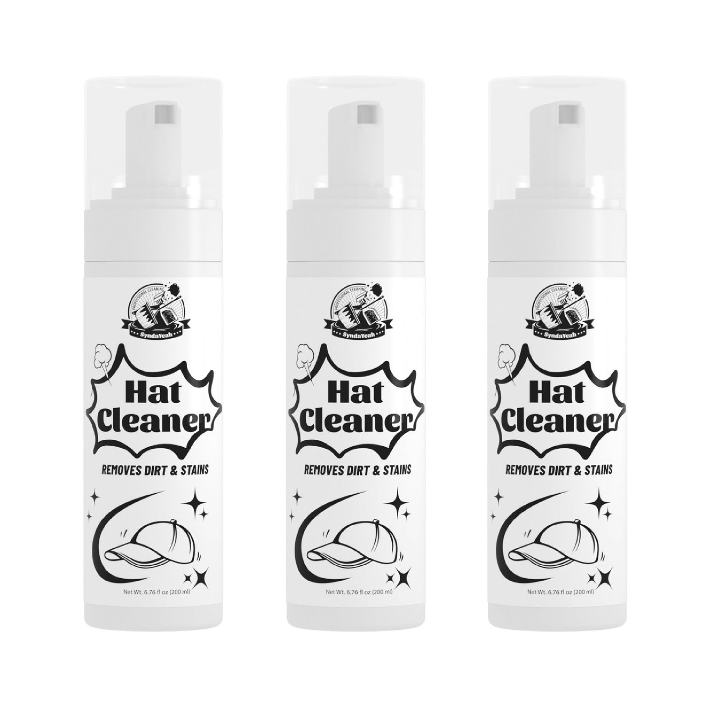 Hat Cleaner Foam Spray – Professional Stain Remover for Wool, Felt & Fur Hats, Removes Dirt, Sweat & Fingerprints, 6.76 Fl Oz (200ml), All-Season Hat Care, Great Gift for Hat Lovers (1/2/3/5 Pack)