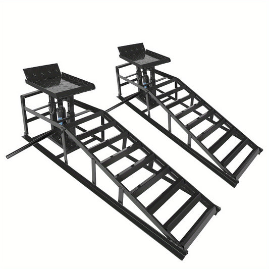 Hydraulic  Ramps 11000lbs 5T Low Profile  Lift Service Ramps Truck Trailer Garage, Height Hydraulic Vehicle Ramps(1 Pack/ 2 Pack)