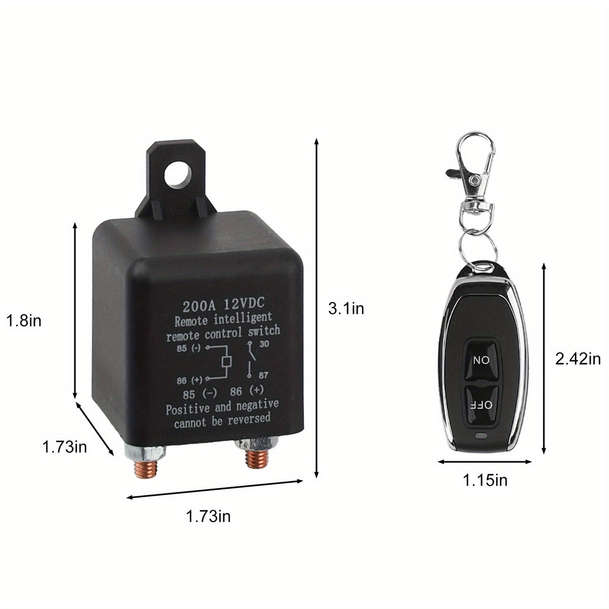 200Amp Remote Control Battery Disconnect Switch - Effortless Car Battery Management with Power Saving Design for 12V Systems - High-Performance Relay & Secure Wireless Operation