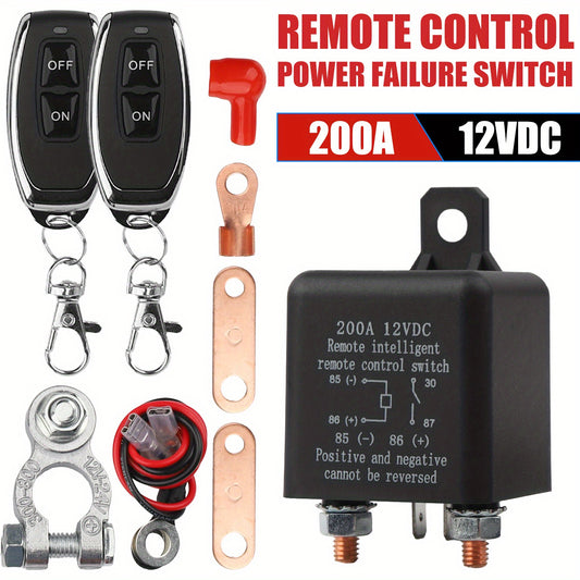 200Amp Remote Control Battery Disconnect Switch - Effortless Car Battery Management with Power Saving Design for 12V Systems - High-Performance Relay & Secure Wireless Operation