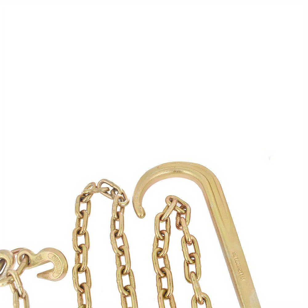 5/ 16 x 8 FT Grade 70 Tow Chain 15 J Hook and T Hook Mini J Hook Replacement for Recovery Wrecker Axle Tow Truck Chain