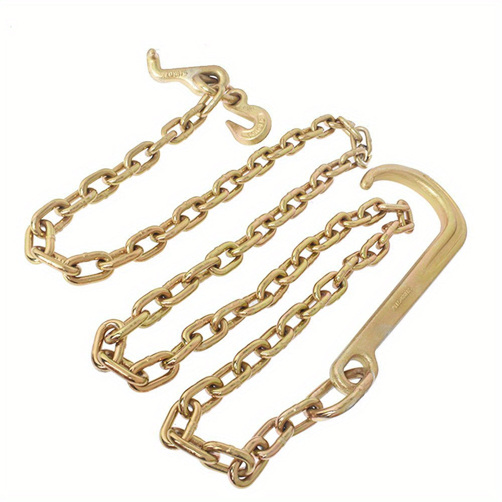 5/ 16 x 8 FT Grade 70 Tow Chain 15 J Hook and T Hook Mini J Hook Replacement for Recovery Wrecker Axle Tow Truck Chain