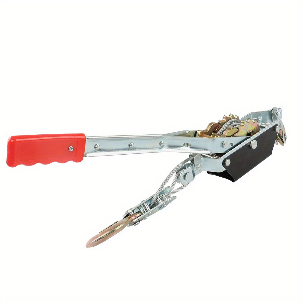 Manual Winch, Heavy-duty Cable Puller, Cargo Binding and Securing Straps (with 2 Hooks), Manual Winch and Wire Rope Cable Puller, Portable Tire Reinforcement Winch Manual Trailer, Equipment Transportation Material Cable Puller