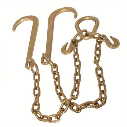 "Say Goodbye to Broken Chains! 5/16X2ft Trailer Chain Set with Lock Hook | 300% More Wear-resistant Than The Original V-chain | Quick Installation In 30 Seconds"