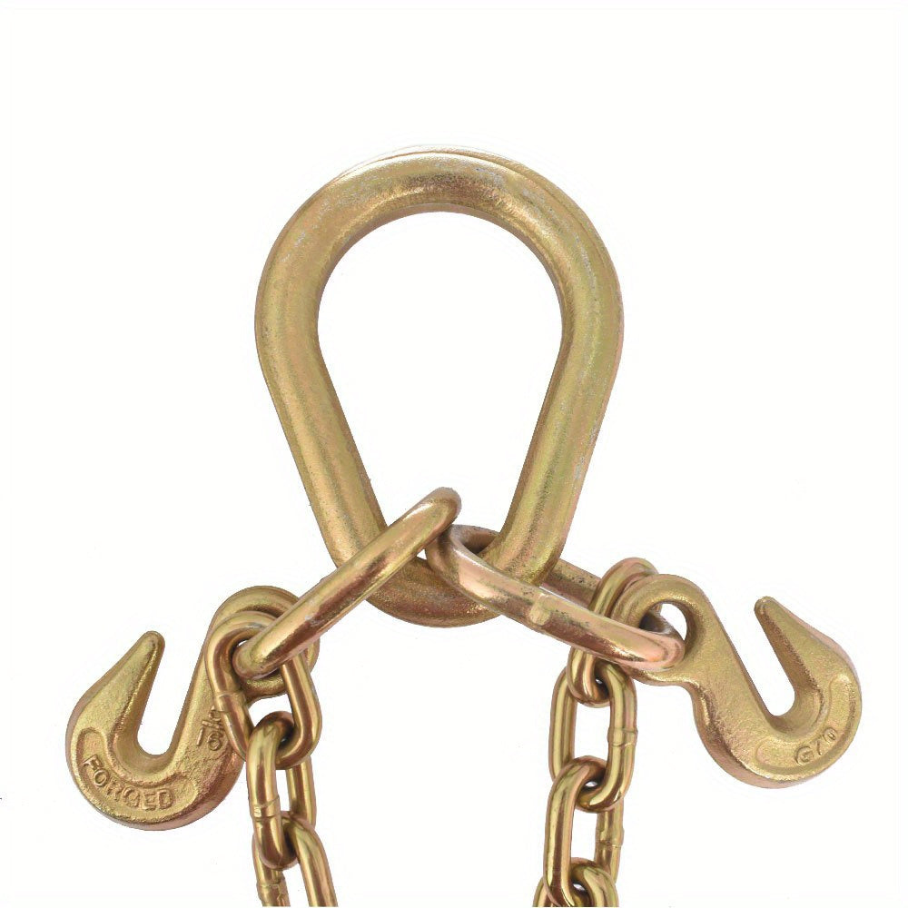 "Say Goodbye to Broken Chains! 5/16X2ft Trailer Chain Set with Lock Hook | 300% More Wear-resistant Than The Original V-chain | Quick Installation In 30 Seconds"