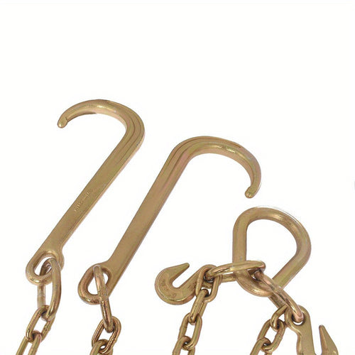"Say Goodbye to Broken Chains! 5/16X2ft Trailer Chain Set with Lock Hook | 300% More Wear-resistant Than The Original V-chain | Quick Installation In 30 Seconds"