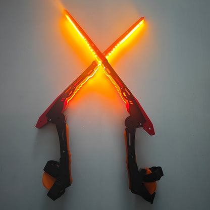 LED Mantis Knife Cyberpunk Light Up Acrylic Prop – Luminous Blade for Halloween Costume Cosplay Sci-Fi Role Play Party, Rechargeable Red & Blue Single or 2pcs Set for Men & Women