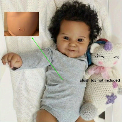 Black Reborn Baby Doll 20 Inch Full Soft Vinyl Body Lifelike African American Newborn Girl Maddie with Hand-Rooted Hair Clothes Magnetic Pacifier Bottle – ASTM Certified Gift for Kids Birthday Christmas