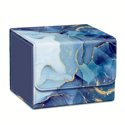 Magnetic Card Storage Box 180+ Cards MTG TCG CCG – Premium PU Leather Deck Box with Magnetic Closure, Built-In Divider, Marble & Starry Sky Colors for Trading Card Collectors & Players