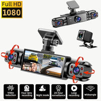 Four lenses [front of the car + inside the car left + inside the car right + rear monitoring]