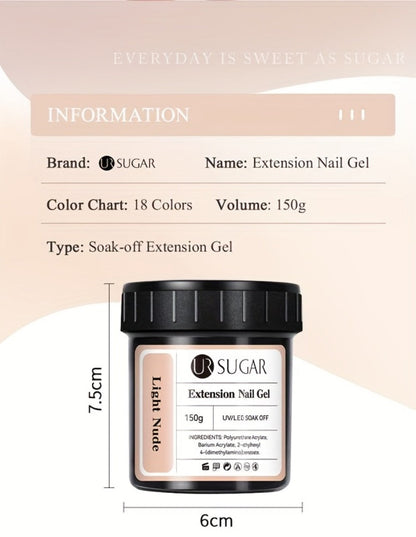 Hard Builder Gel 150g Jelly Self-Leveling Nail Extension Gel – Fast Building UV LED Smooth Finish, Salon Size for Nail Extensions Overlays Repairs, Professional & DIY Home Use Women