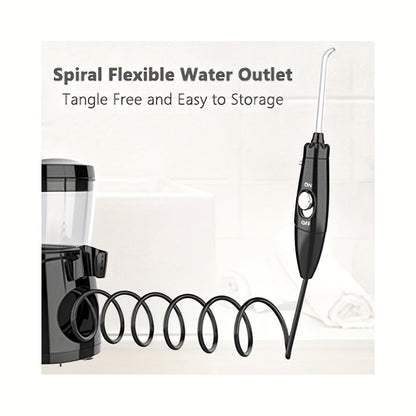 Water Flosser for Teeth & Braces 600ml Large Tank – 10 Adjustable Pressure Levels 8 Nozzles IPX4 Waterproof Professional Oral Irrigator Desktop Electric Dental Flosser for Adults Family
