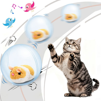 Interactive Cat Toy Ball - Automatic Motion Activated Rolling Toy for Indoor Cats and Dogs, Rechargeable Electric Moving Ball with Rabbit & Squirrel Design, Stimulating Play for Bored Cats, Small Medium Large Pets
