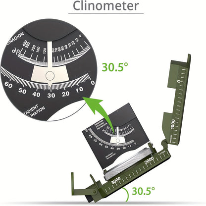 Sighting Compass with Inclinometer & Carrying Bag – Survival Navigation Tool for Camping, Hiking, Hunting & Geology