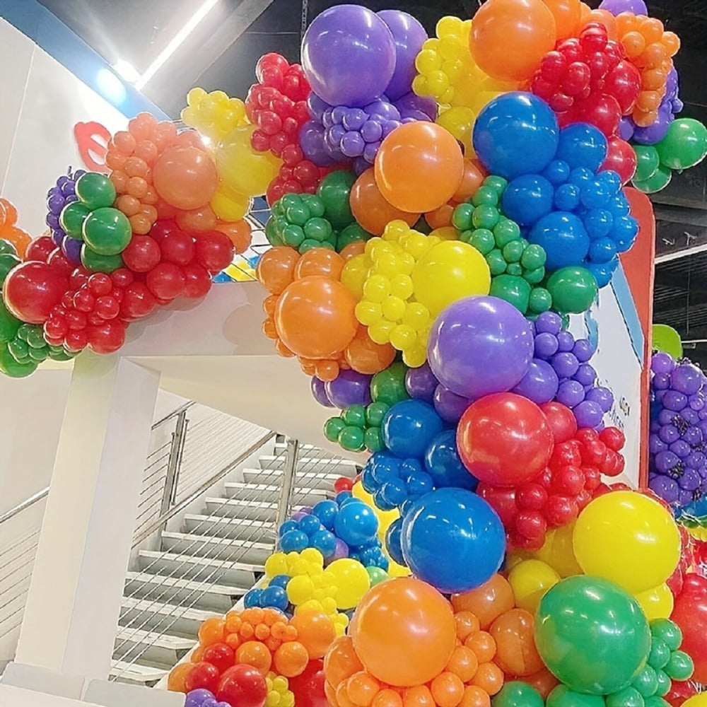Balloon Arch Kit 422 Pcs Rainbow Matte Latex Balloons in 4 Sizes 5" 10" 12" 18" – DIY Balloon Garland for Birthday Baby Shower Wedding Bridal Shower Graduation & Holiday Party Decorations